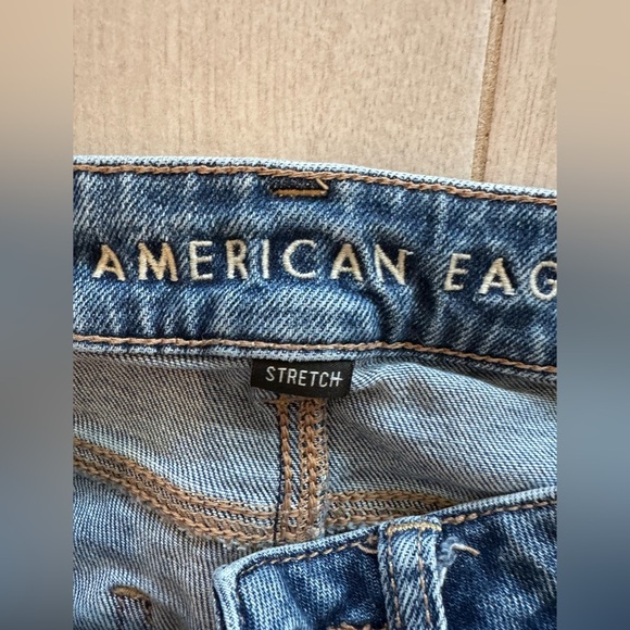 American Eagle Outfitters Ripped Blue Denim Jeans, Stretch - Picture 8 of 13